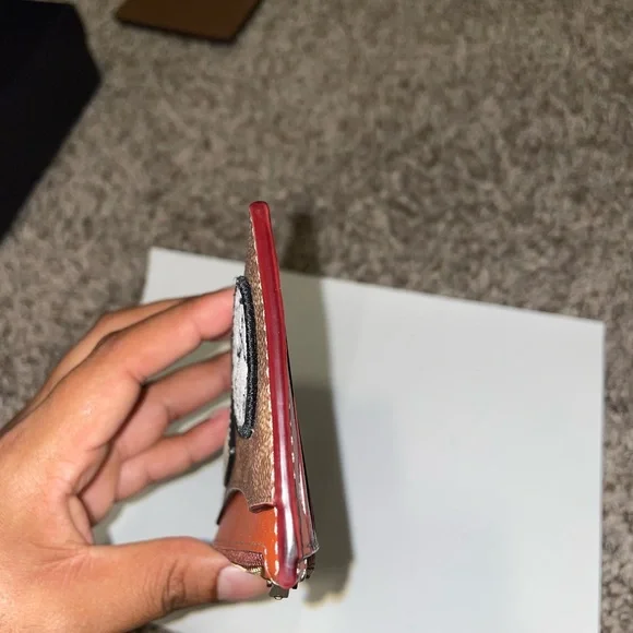 Coach Tan and Orange New York Card Holder - Picture 5 of 8